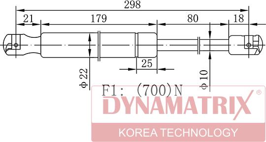 Dynamatrix DGS020878 - Gāzes atspere, Bagāžas / Kravas nodalījuma vāks ps1.lv