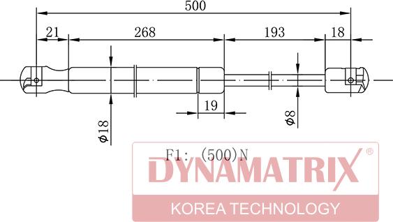 Dynamatrix DGS106150 - Gāzes atspere, Bagāžas / Kravas nodalījuma vāks ps1.lv