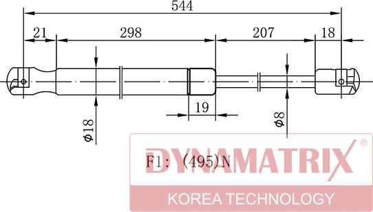 Dynamatrix DGS1820BB - Gāzes atspere, Bagāžas / Kravas nodalījuma vāks ps1.lv