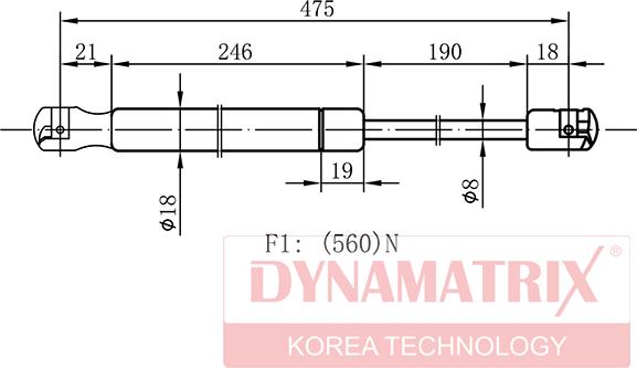 Dynamatrix DGS1311PI - Gāzes atspere, Bagāžas / Kravas nodalījuma vāks ps1.lv