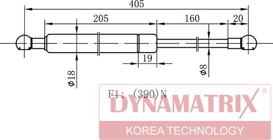 Dynamatrix DGS1386BY - Gāzes atspere, Bagāžas / Kravas nodalījuma vāks ps1.lv