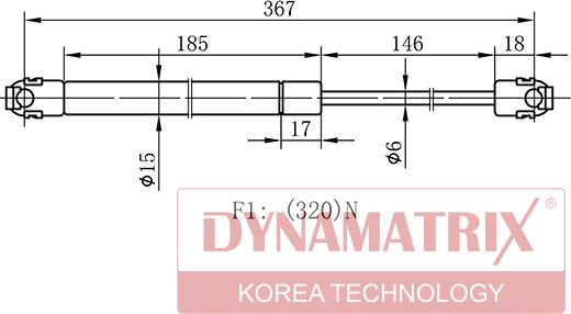 Dynamatrix DGS2334BC - Gāzes atspere, Motora pārsegs ps1.lv