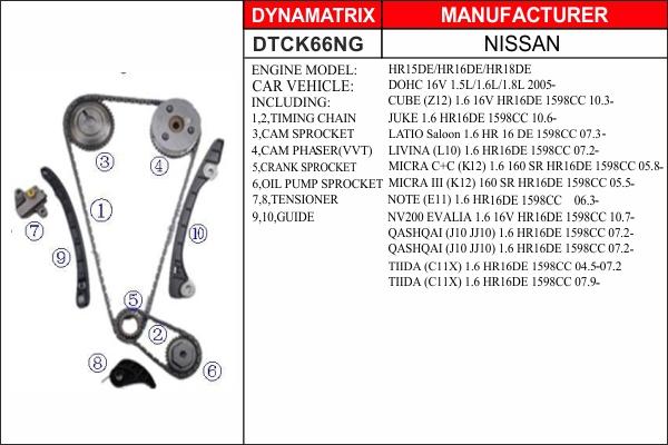 Dynamatrix DTCK66NG - Sadales vārpstas piedziņas ķēdes komplekts ps1.lv