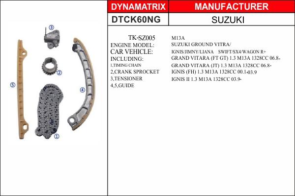 Dynamatrix DTCK60NG - Sadales vārpstas piedziņas ķēdes komplekts ps1.lv