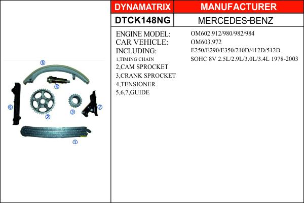 Dynamatrix DTCK148NG - Sadales vārpstas piedziņas ķēdes komplekts ps1.lv