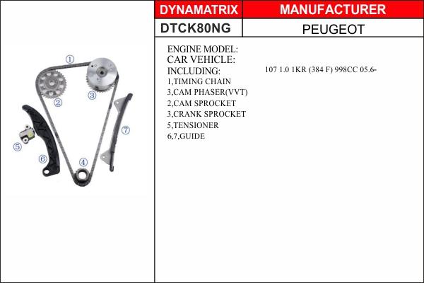 Dynamatrix DTCK80NG - Sadales vārpstas piedziņas ķēdes komplekts ps1.lv