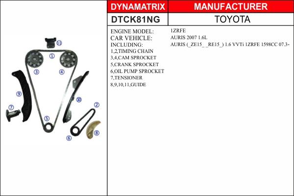 Dynamatrix DTCK81NG - Sadales vārpstas piedziņas ķēdes komplekts ps1.lv