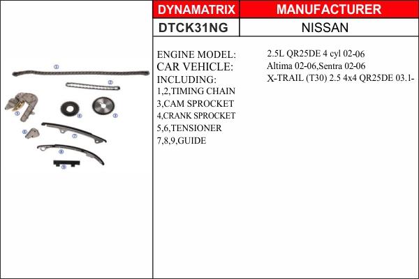 Dynamatrix DTCK31NG - Sadales vārpstas piedziņas ķēdes komplekts ps1.lv