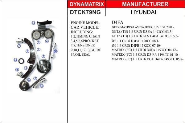 Dynamatrix DTCK79NG - Sadales vārpstas piedziņas ķēdes komplekts ps1.lv