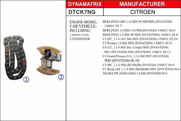 Dynamatrix DTCK7NG - Sadales vārpstas piedziņas ķēdes komplekts ps1.lv