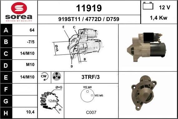 EAI 11919 - Starteris ps1.lv