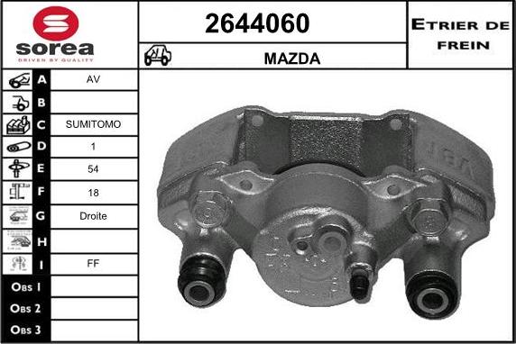 EAI 2644060 - Bremžu suports ps1.lv