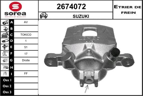 EAI 2674072 - Bremžu suports ps1.lv