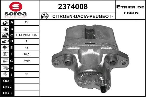 EAI 2374008 - Bremžu suports ps1.lv