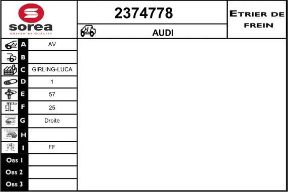 EAI 2374778 - Bremžu suports ps1.lv