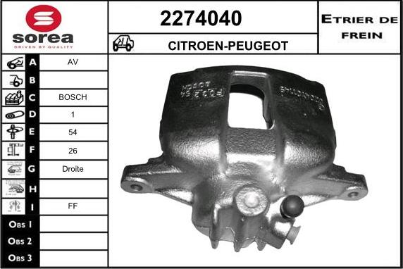 EAI 2274040 - Bremžu suports ps1.lv