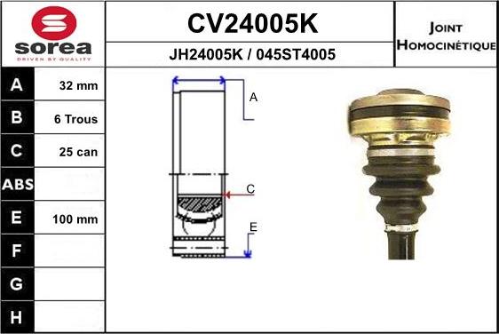 EAI CV24005K - Šarnīru komplekts, Piedziņas vārpsta ps1.lv