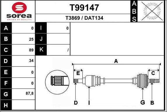 EAI T99147 - Piedziņas vārpsta ps1.lv