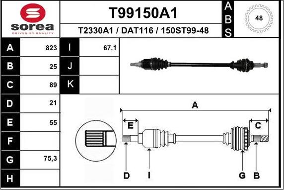 EAI T99150A1 - Piedziņas vārpsta ps1.lv