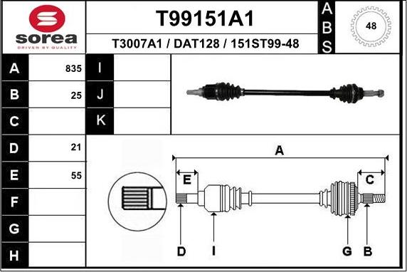 EAI T99151A1 - Piedziņas vārpsta ps1.lv