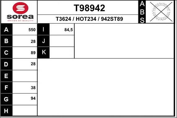 EAI T98942 - Piedziņas vārpsta ps1.lv