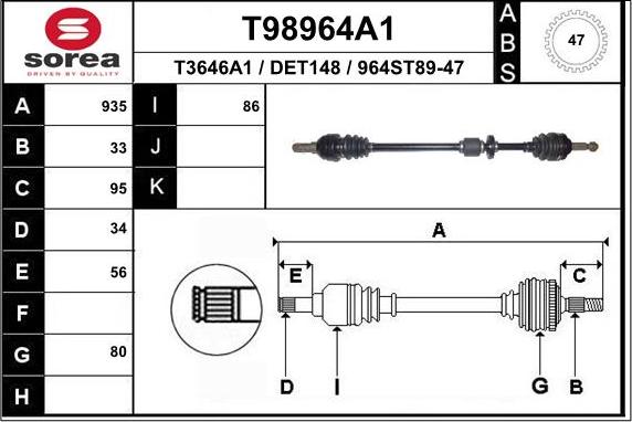 EAI T98964A1 - Piedziņas vārpsta ps1.lv