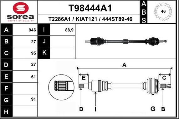 EAI T98444A1 - Piedziņas vārpsta ps1.lv