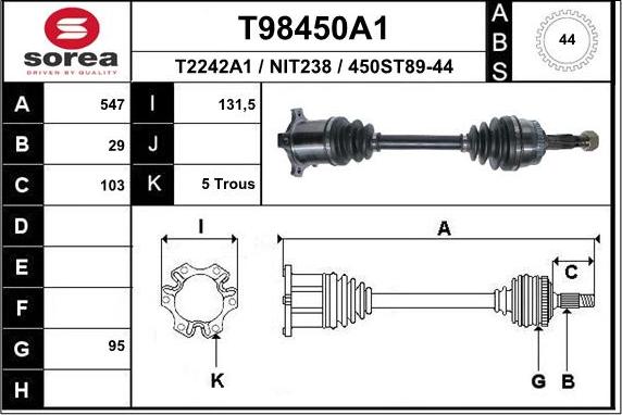 EAI T98450A1 - Piedziņas vārpsta ps1.lv