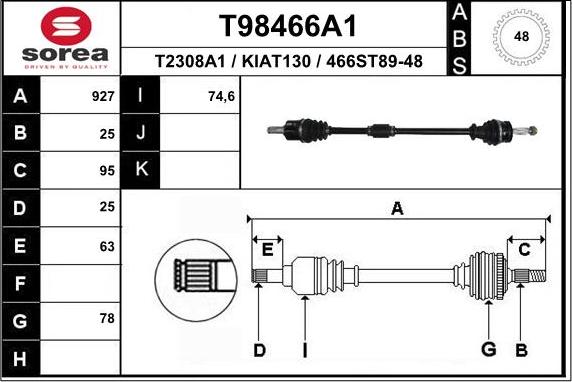 EAI T98466A1 - Piedziņas vārpsta ps1.lv