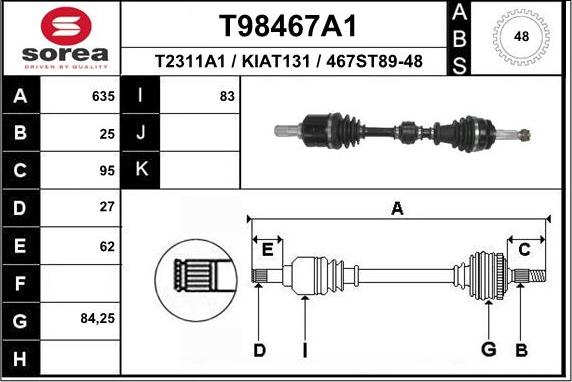 EAI T98467A1 - Piedziņas vārpsta ps1.lv