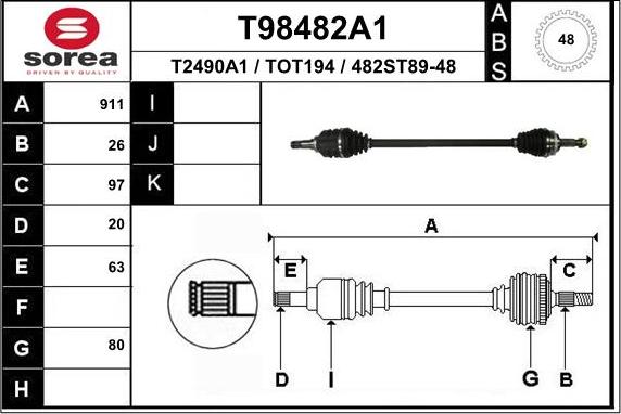 EAI T98482A1 - Piedziņas vārpsta ps1.lv