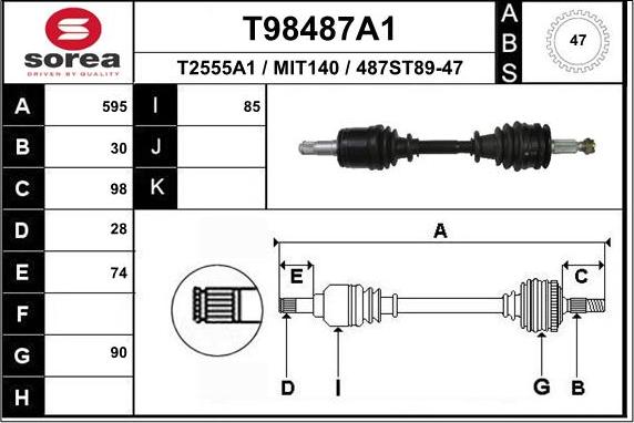 EAI T98487A1 - Piedziņas vārpsta ps1.lv