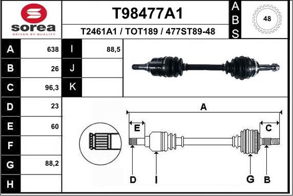 EAI T98477A1 - Piedziņas vārpsta ps1.lv