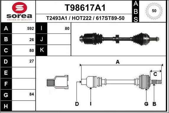 EAI T98617A1 - Piedziņas vārpsta ps1.lv