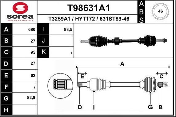 EAI T98631A1 - Piedziņas vārpsta ps1.lv