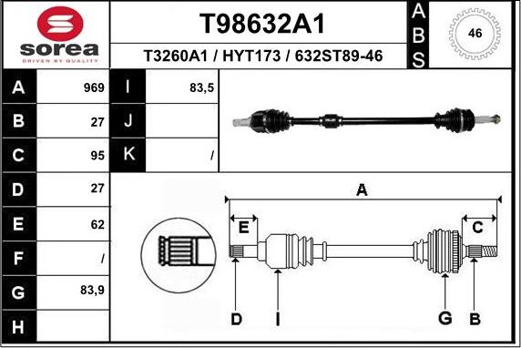 EAI T98632A1 - Piedziņas vārpsta ps1.lv