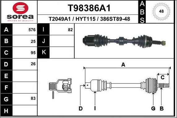 EAI T98386A1 - Piedziņas vārpsta ps1.lv