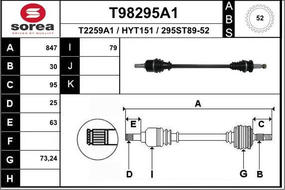 EAI T98295A1 - Piedziņas vārpsta ps1.lv