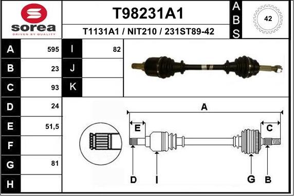 EAI T98231A1 - Piedziņas vārpsta ps1.lv