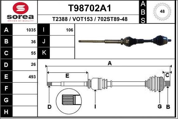 EAI T98702A1 - Piedziņas vārpsta ps1.lv