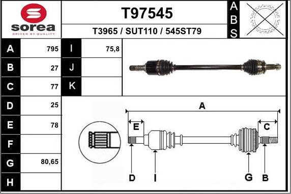 EAI T97545 - Piedziņas vārpsta ps1.lv