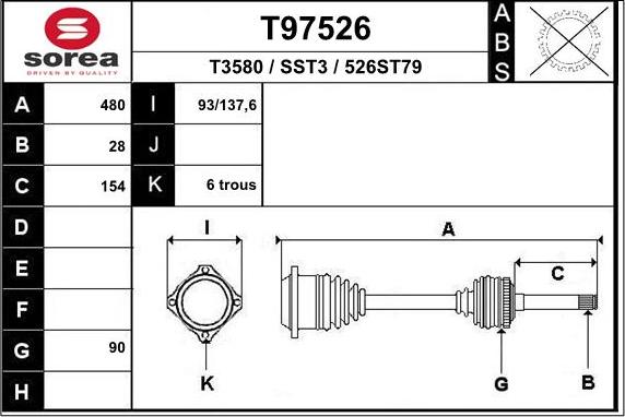 EAI T97526 - Piedziņas vārpsta ps1.lv