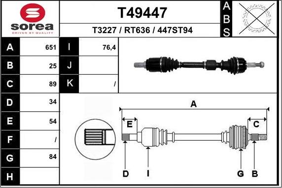 EAI T49447 - Piedziņas vārpsta ps1.lv