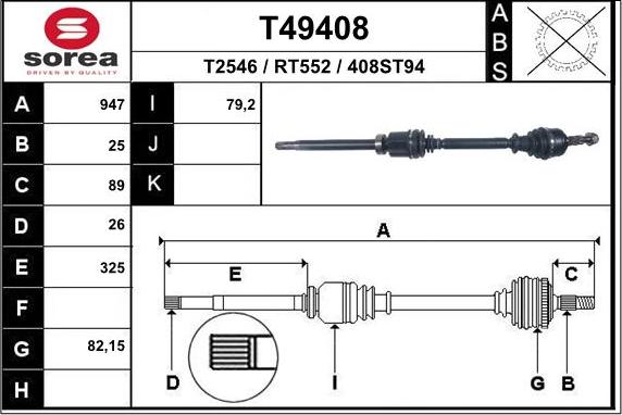 EAI T49408 - Piedziņas vārpsta ps1.lv