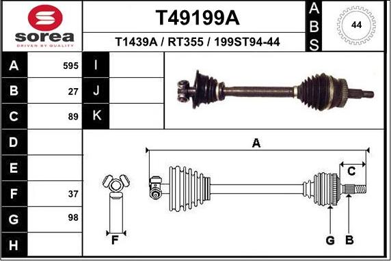 EAI T49199A - Piedziņas vārpsta ps1.lv