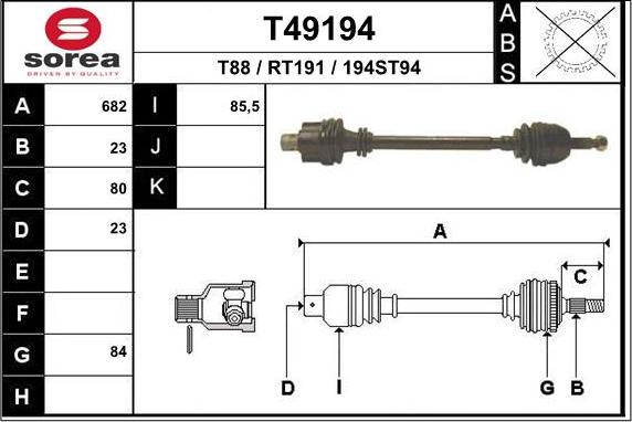 EAI T49194 - Piedziņas vārpsta ps1.lv