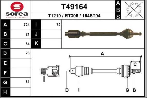 EAI T49164 - Piedziņas vārpsta ps1.lv