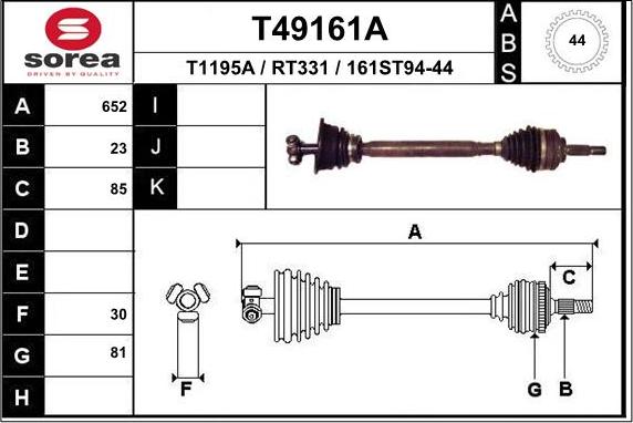 EAI T49161A - Piedziņas vārpsta ps1.lv