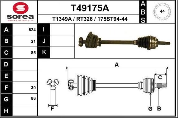 EAI T49175A - Piedziņas vārpsta ps1.lv