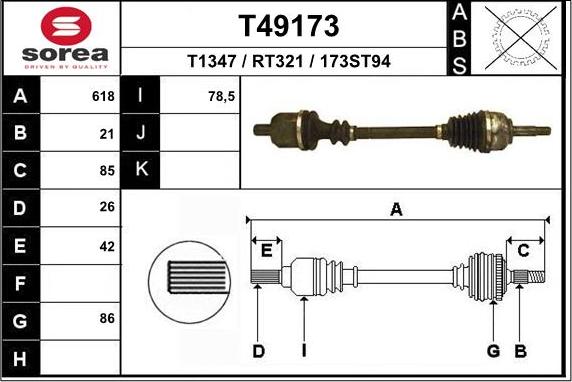 EAI T49173 - Piedziņas vārpsta ps1.lv